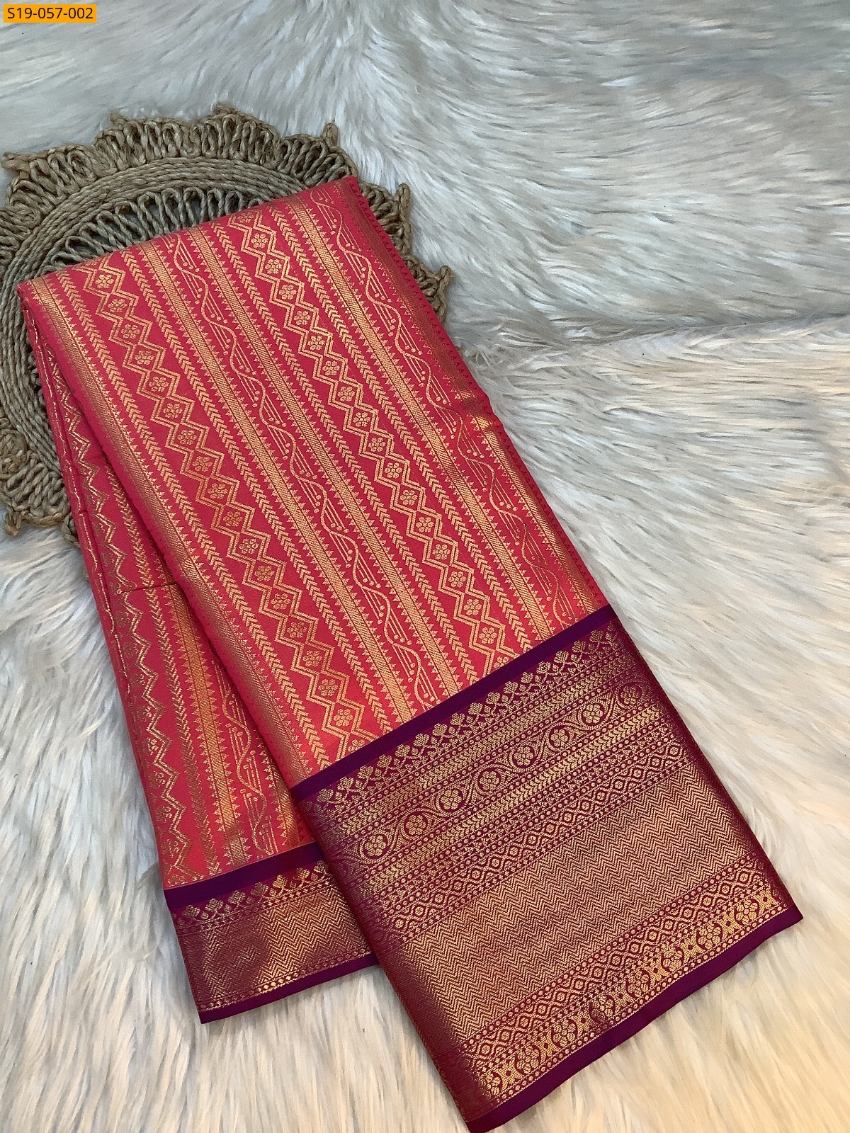 Rose Banarasi semi Silk Sarees