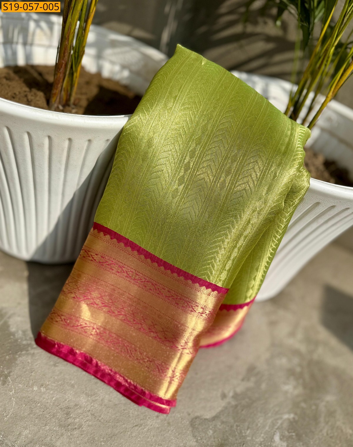 Green Semi kanchi soft silk banarasi sarees