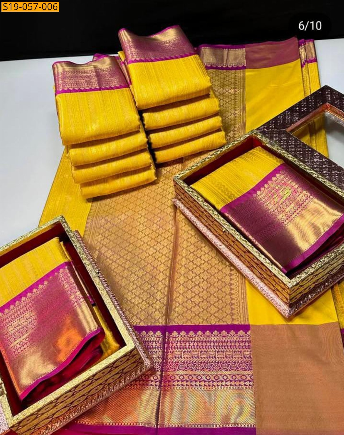 Yellow Semi kanchi soft silk banarasi sarees