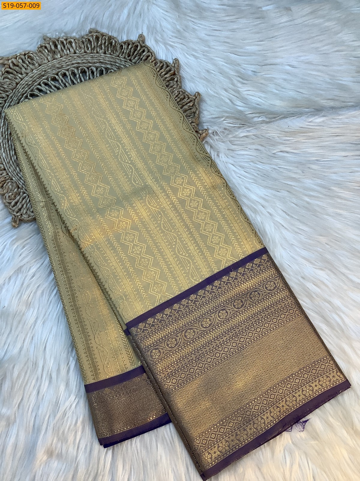 Sandal Banarasi semi Silk Sarees