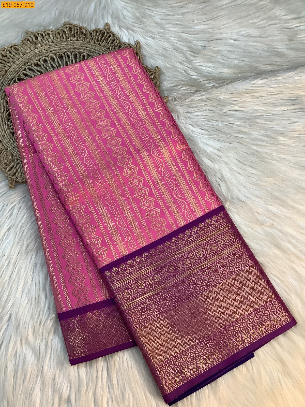 Pink Banarasi semi Silk Sarees