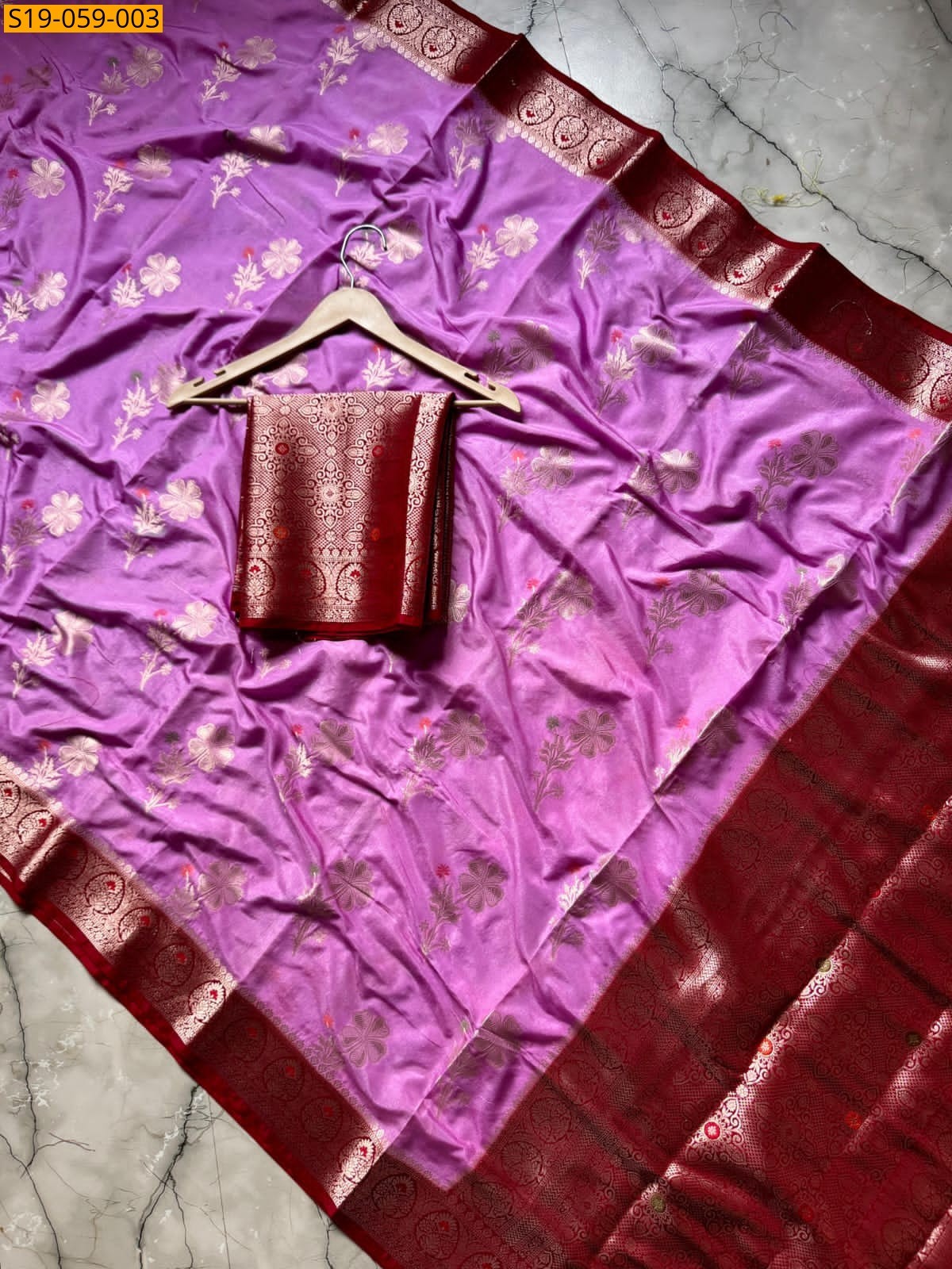 Pink Banarasi katan soft silk sarees