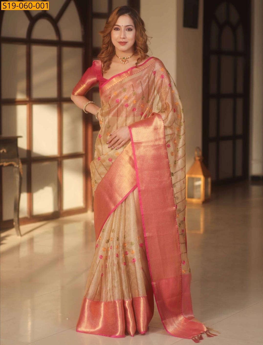 Gold Banarasi Fancy  tissue sarees