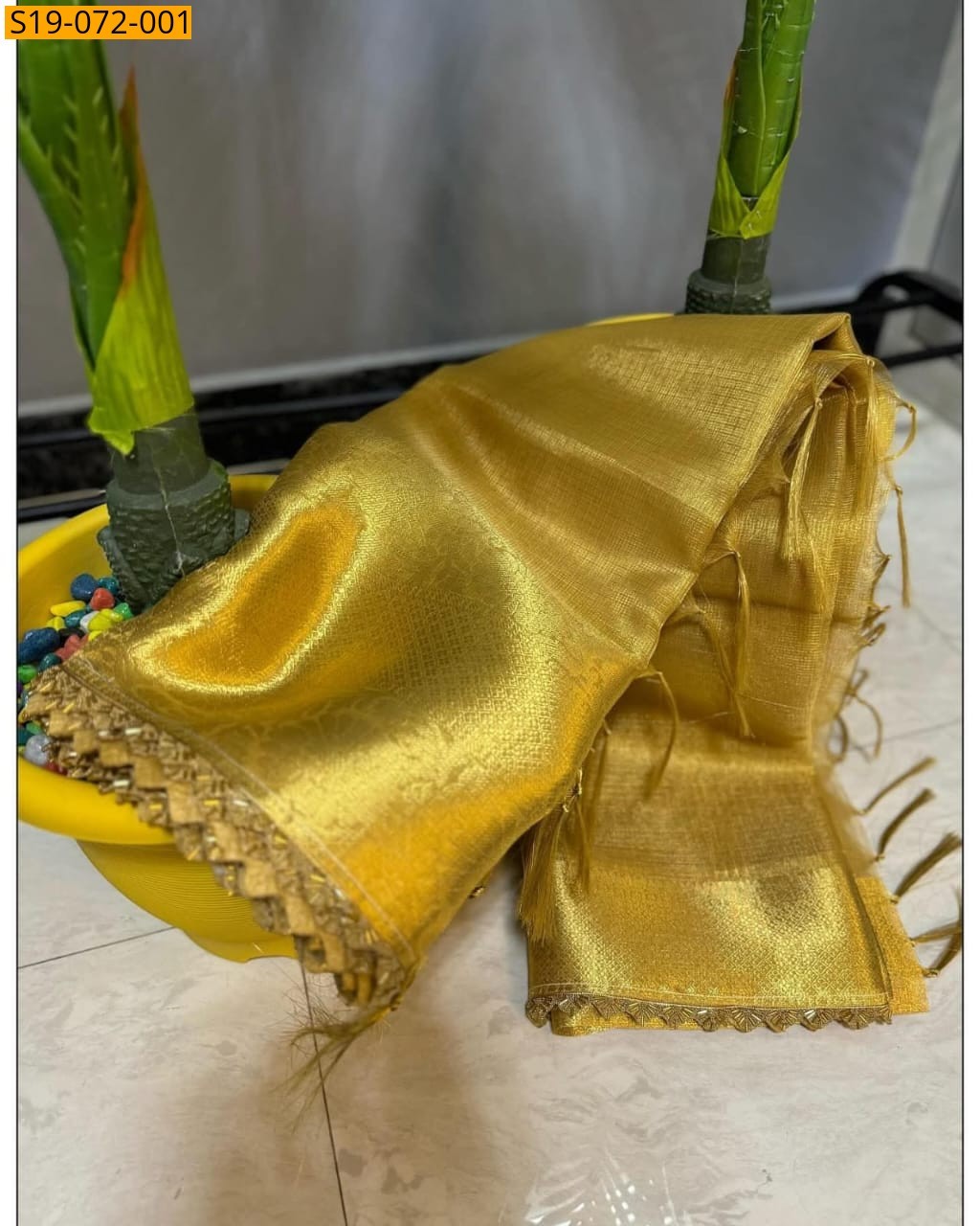 Gold Banarasi kota tissue saree