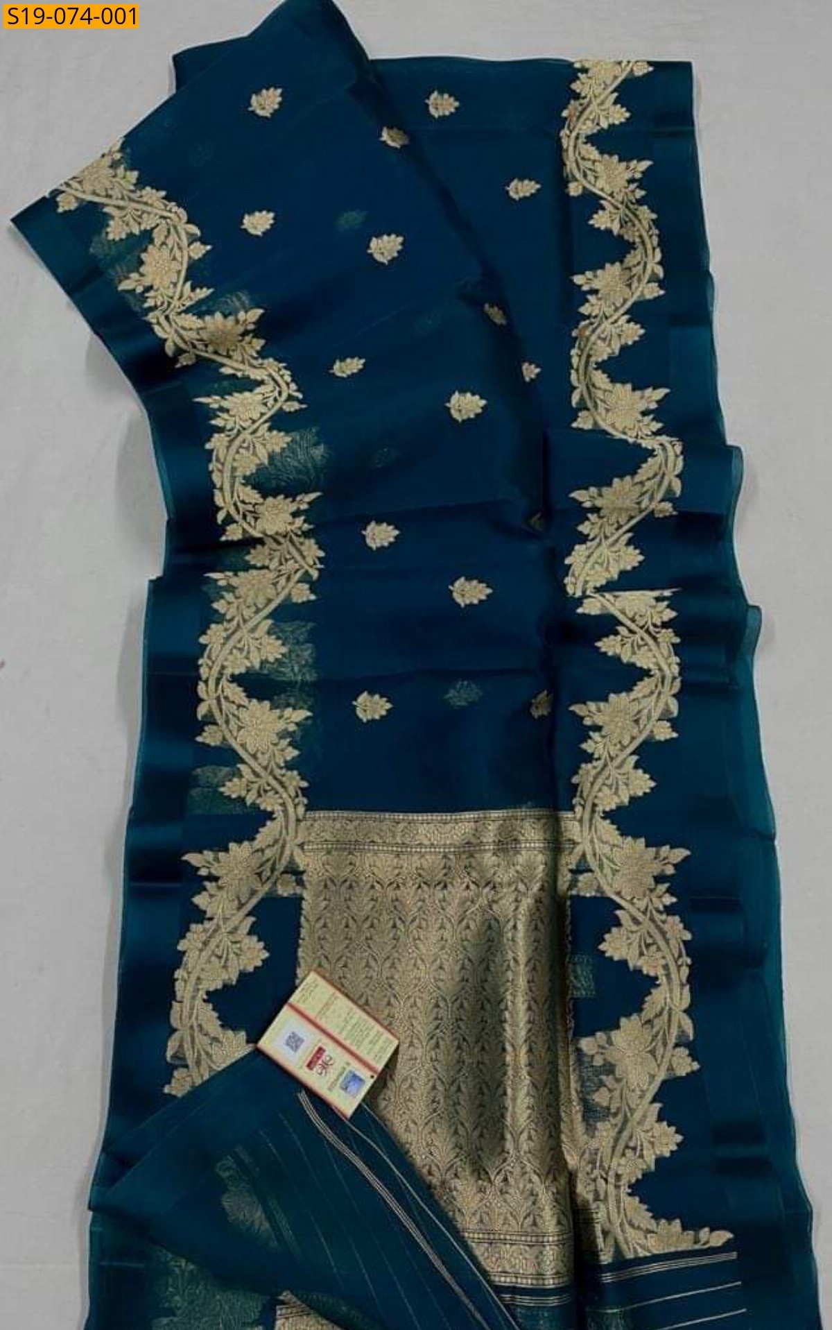 Blue Banarasi semi silk  saree