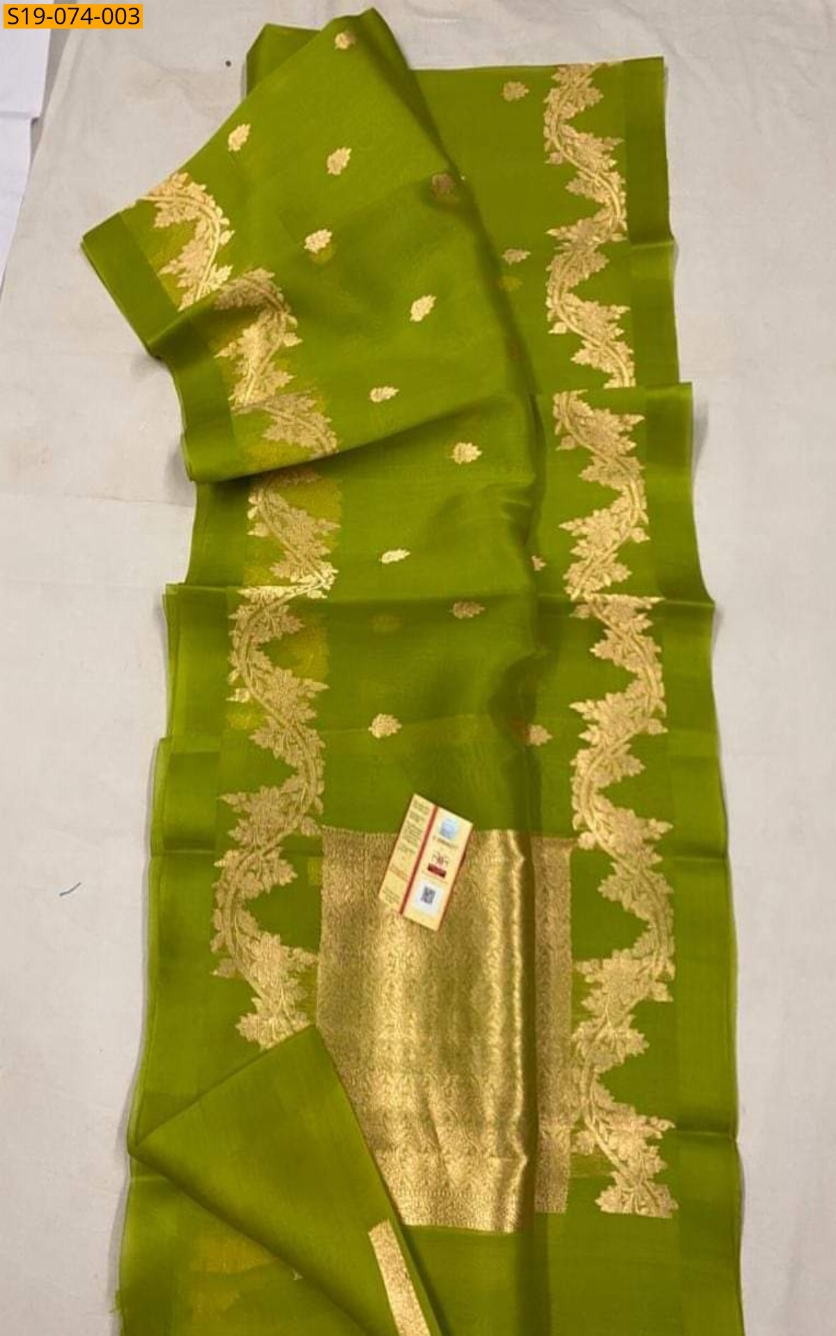 Green Banarasi semi silk  saree