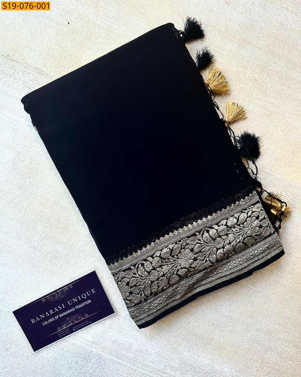 Black Fancy Banarasi warm silk saree