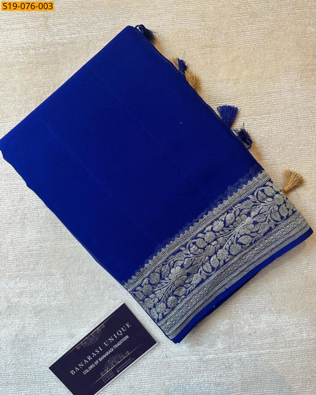 Blue Fancy Banarasi warm silk saree