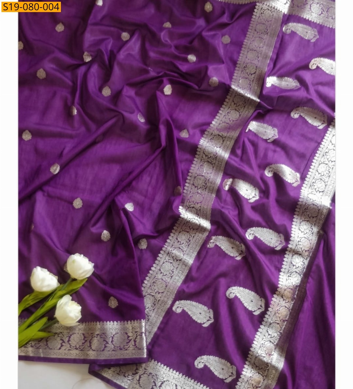 Purple Fancy georgette silk  saree
