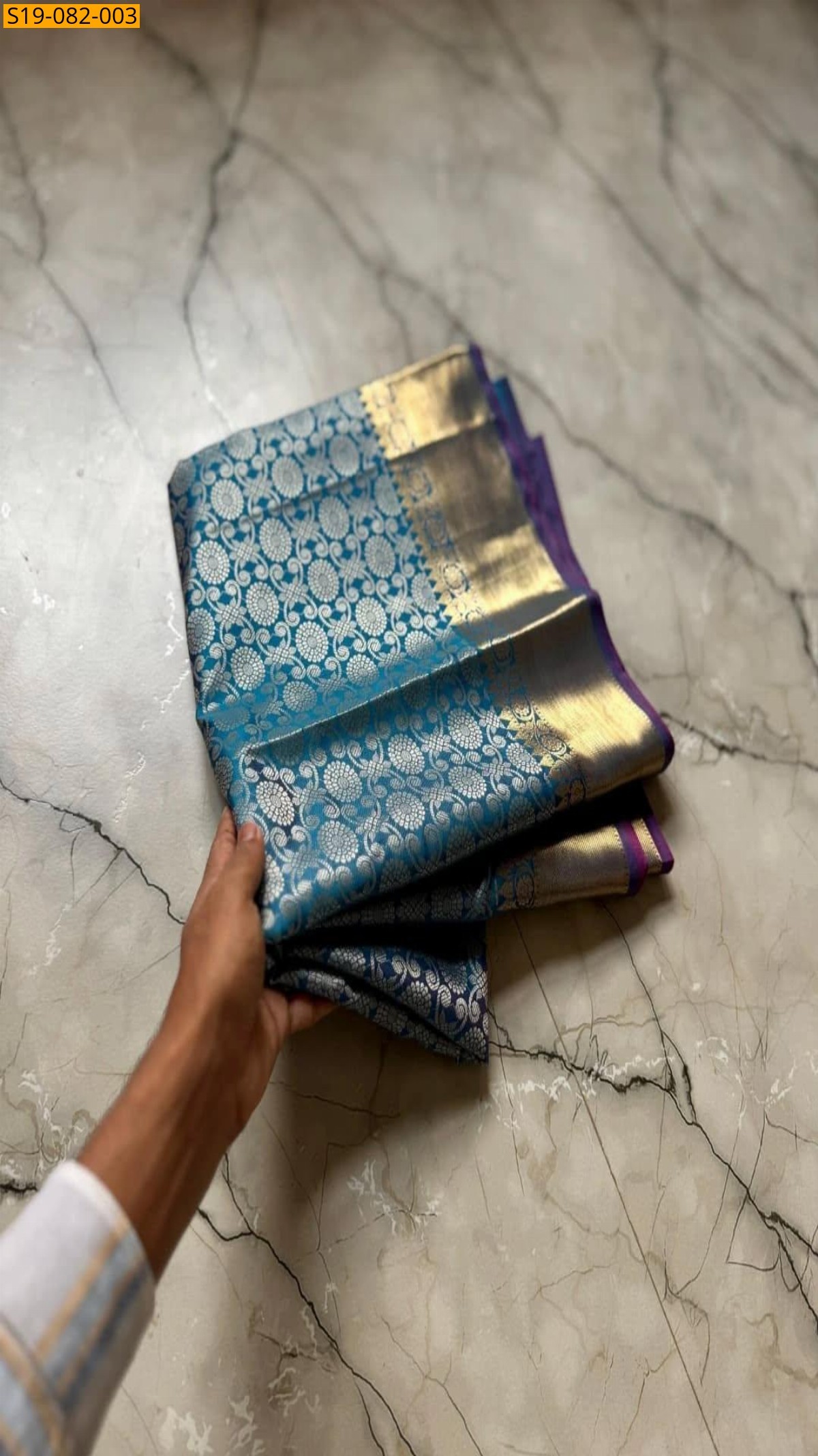 Blue Fancy kanchii silk tissue sarees 