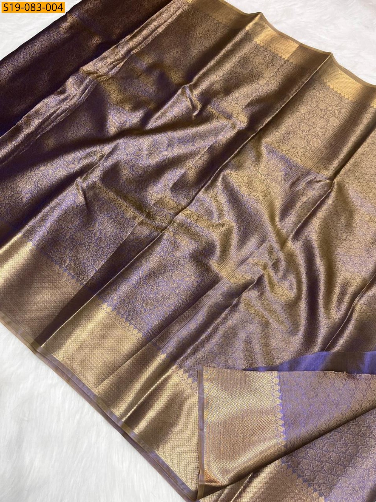 Purple Fancy Banarasi silk tissue saree