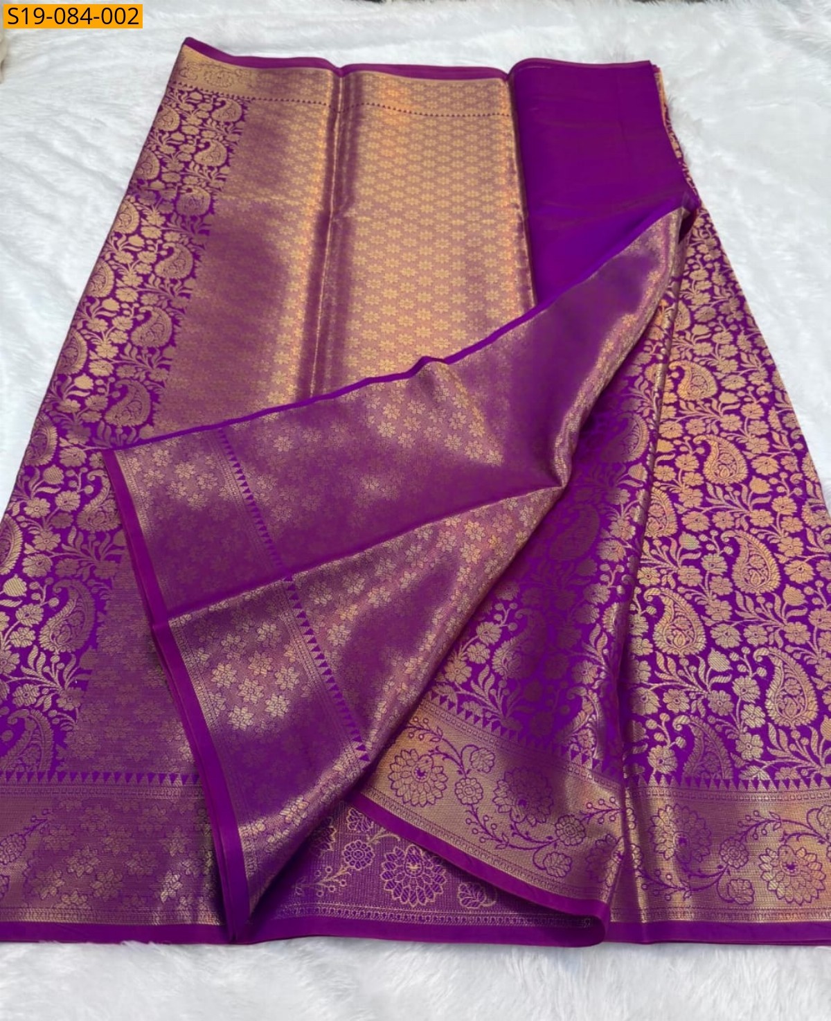 Violet Fancy Banarasi semi silk tissue saree