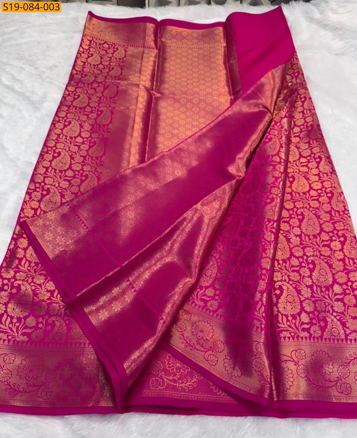 Pink Fancy Banarasi semi silk tissue saree