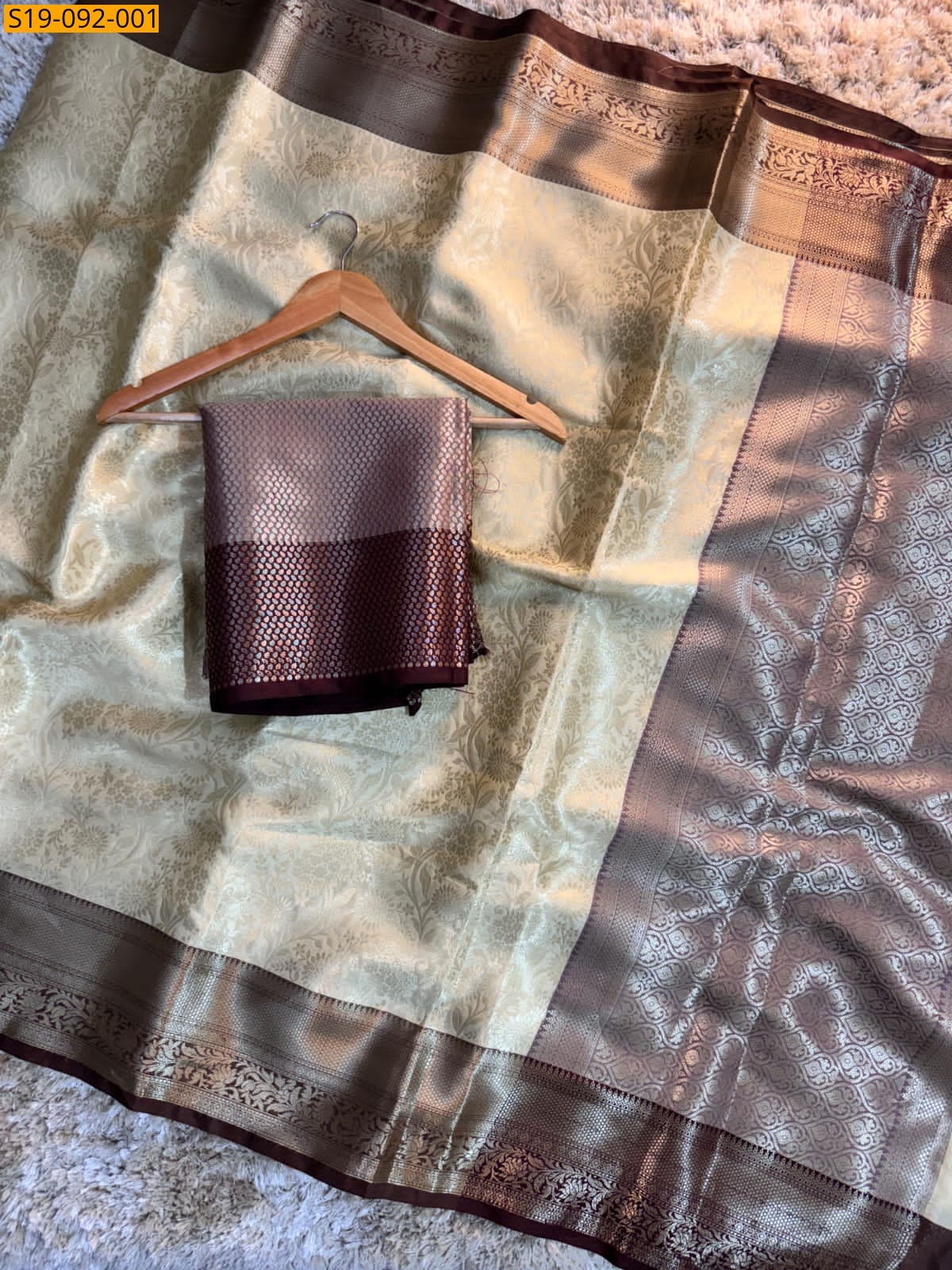 Gold   Banarasi semi kota silk sarees 