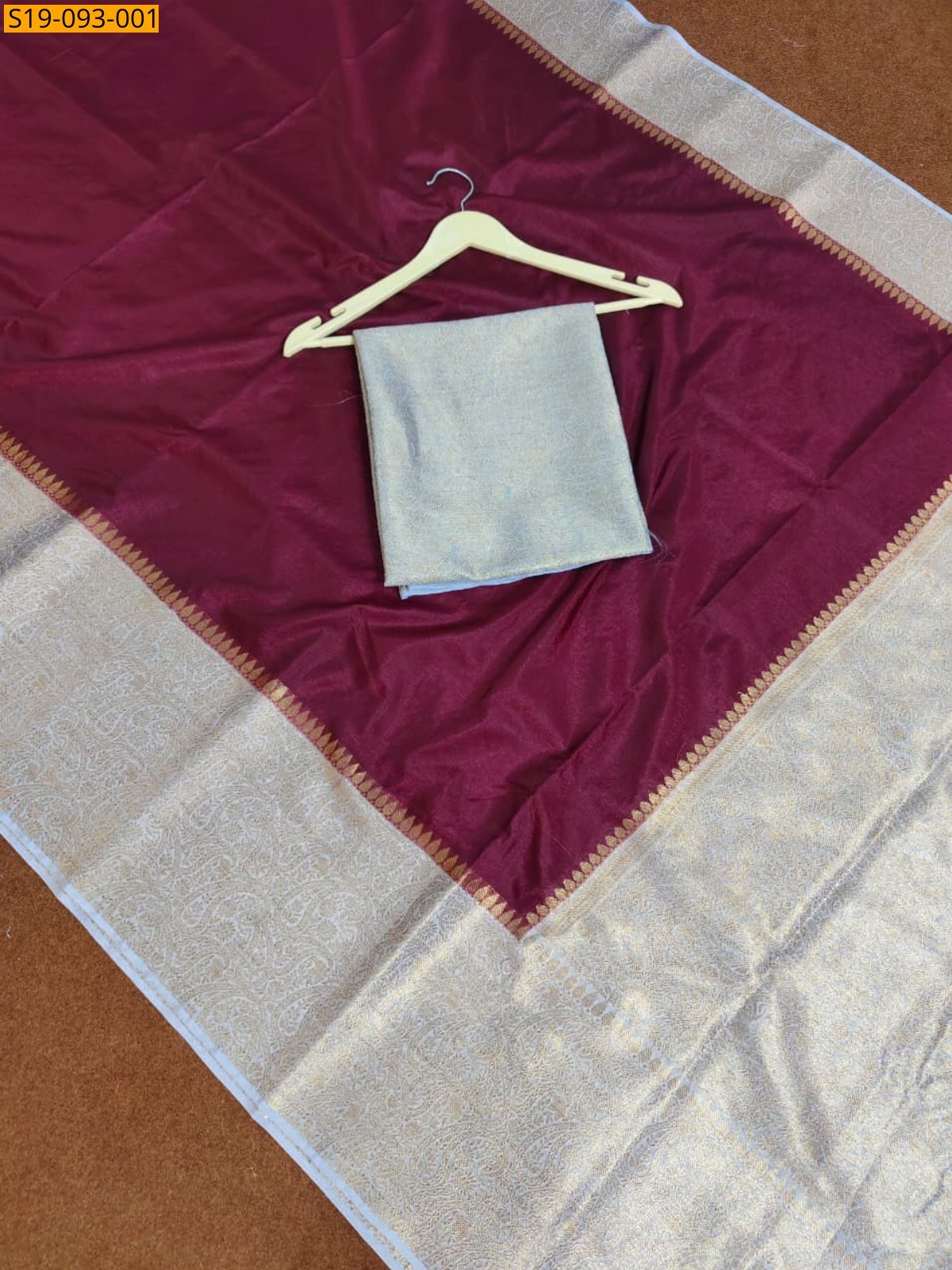Maroon Banarasi  soft silk saree