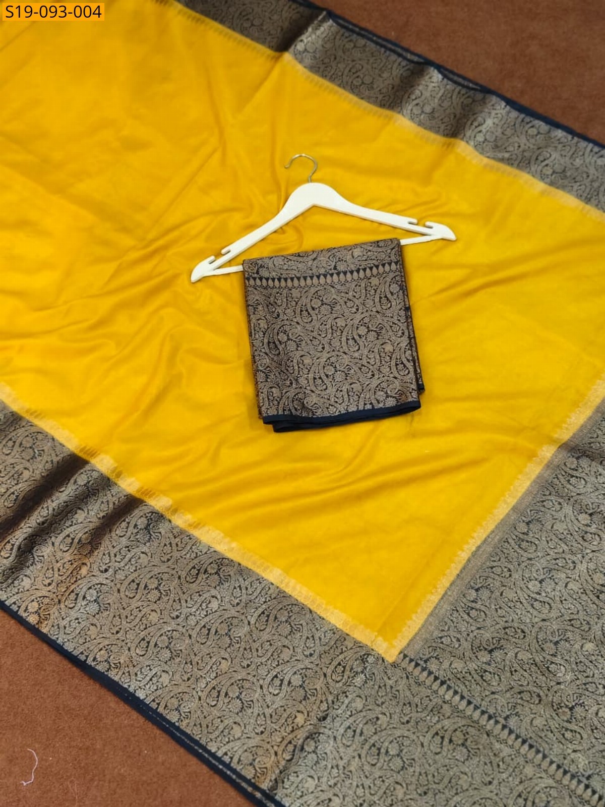 Yellow Banarasi  soft silk saree