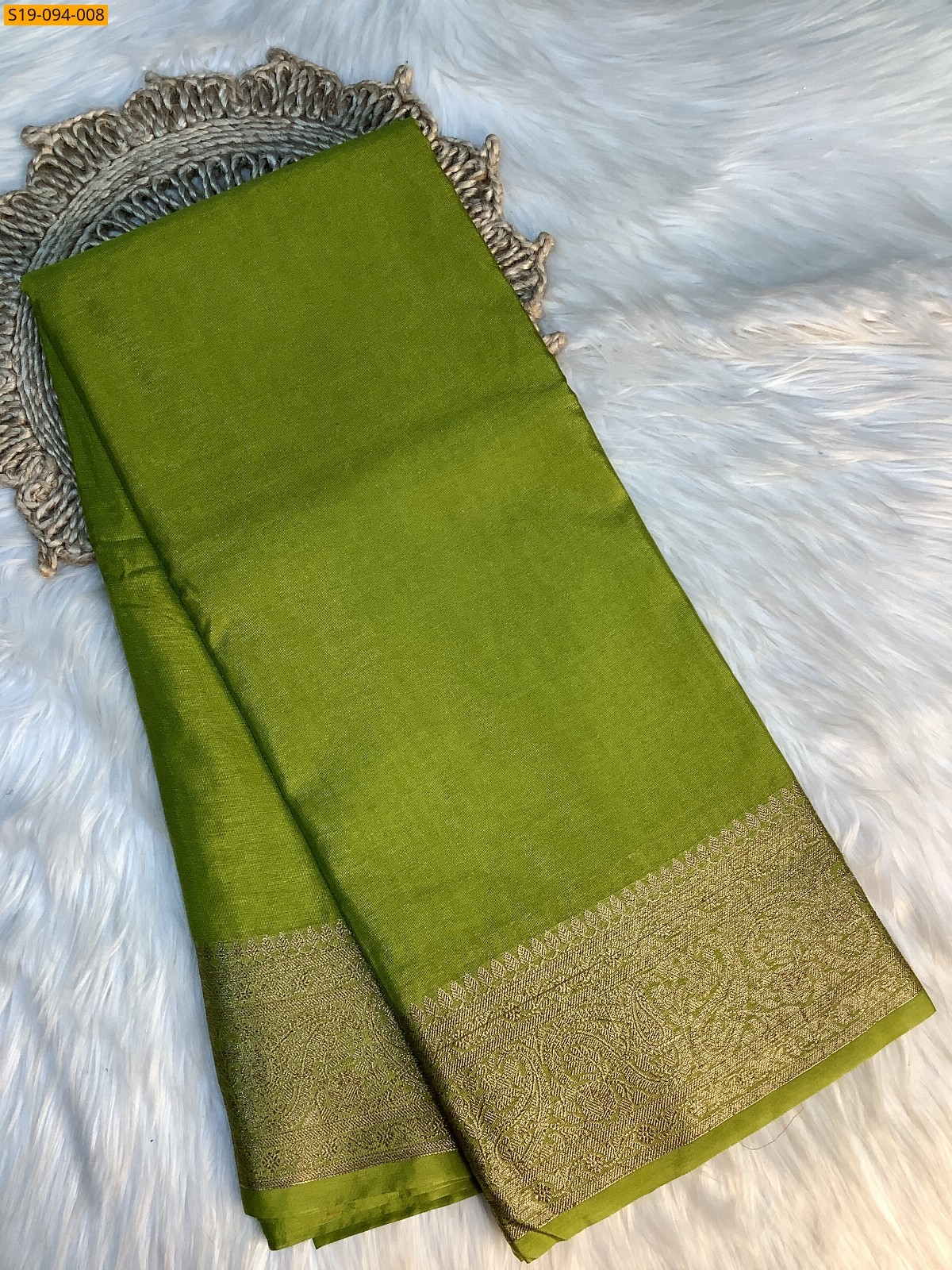 Green Banarasi fancy soft silk sarees