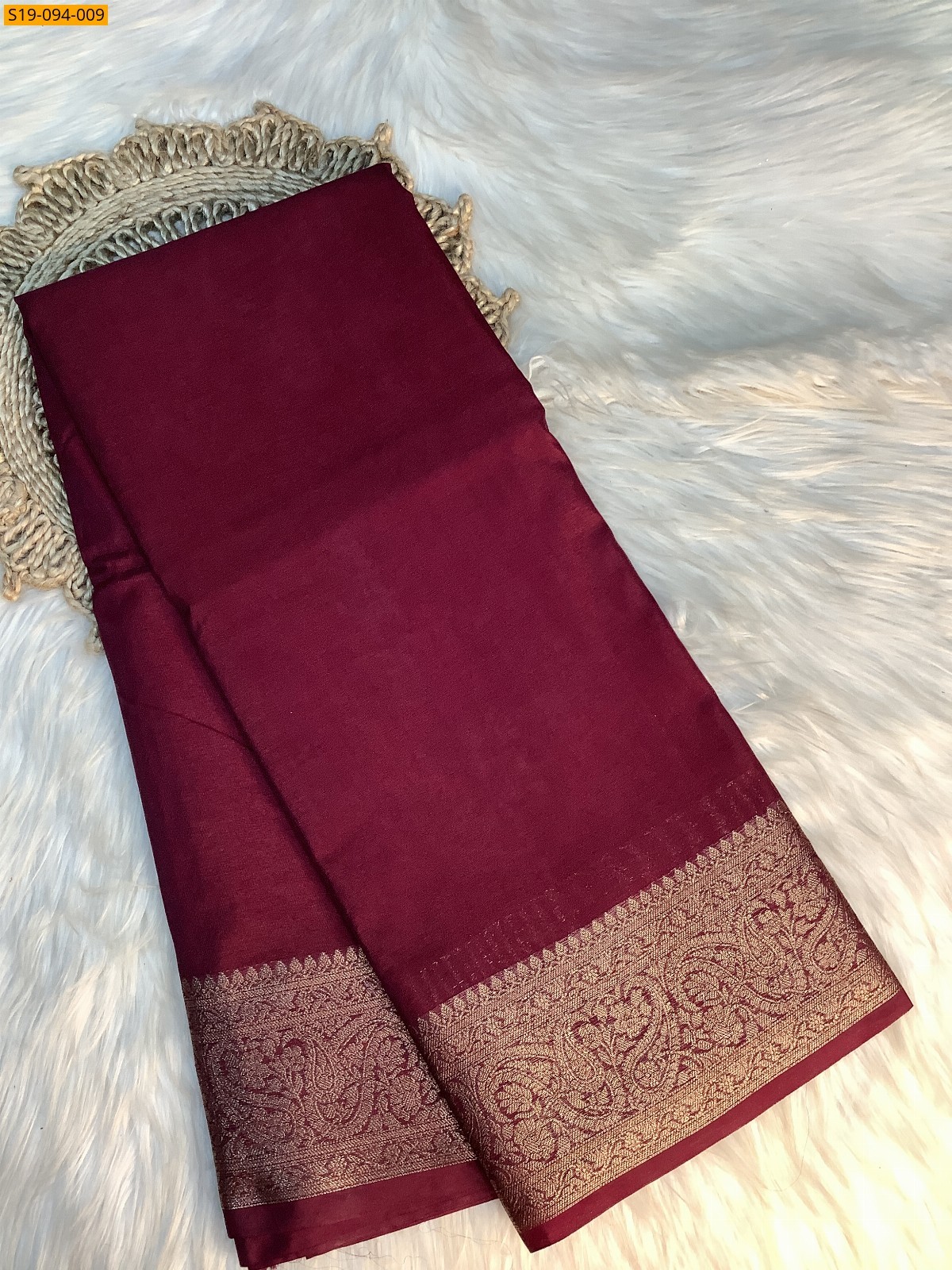 Wine Banarasi fancy soft silk sarees