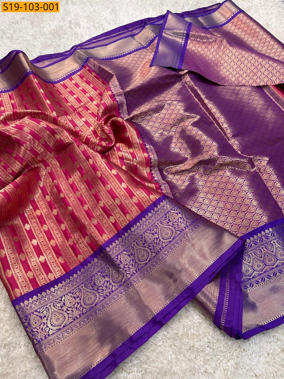 Pink Fancy Kanchi Kattan Silk Saree