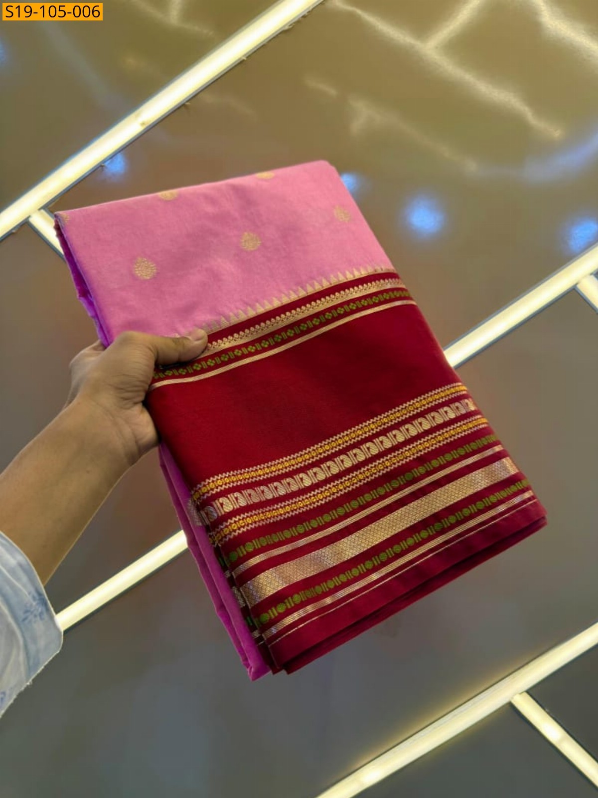 Pink Banarasi katan soft silk saree