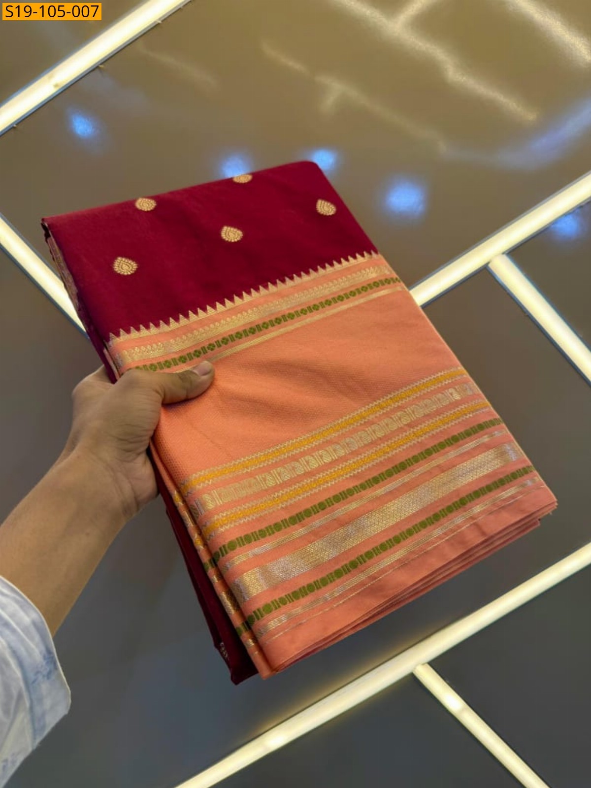 Maroon Banarasi katan soft silk saree