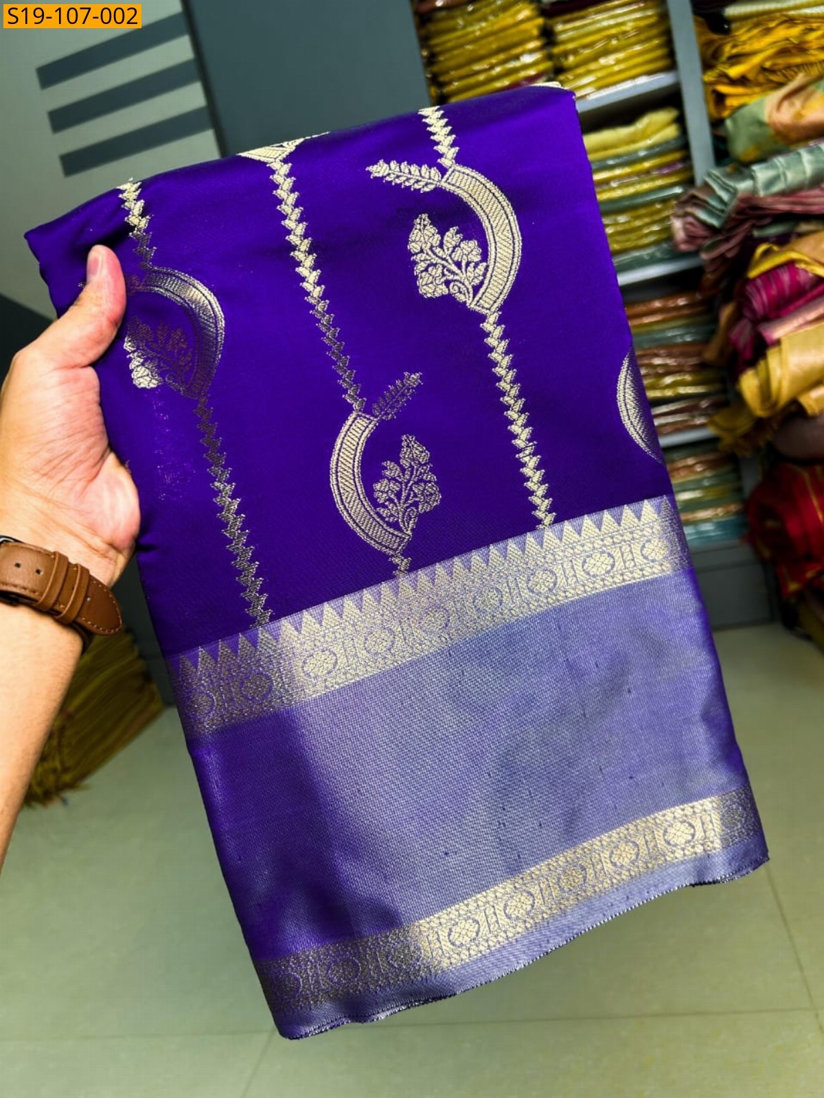 Blue Fancy semi katan soft silk saree 