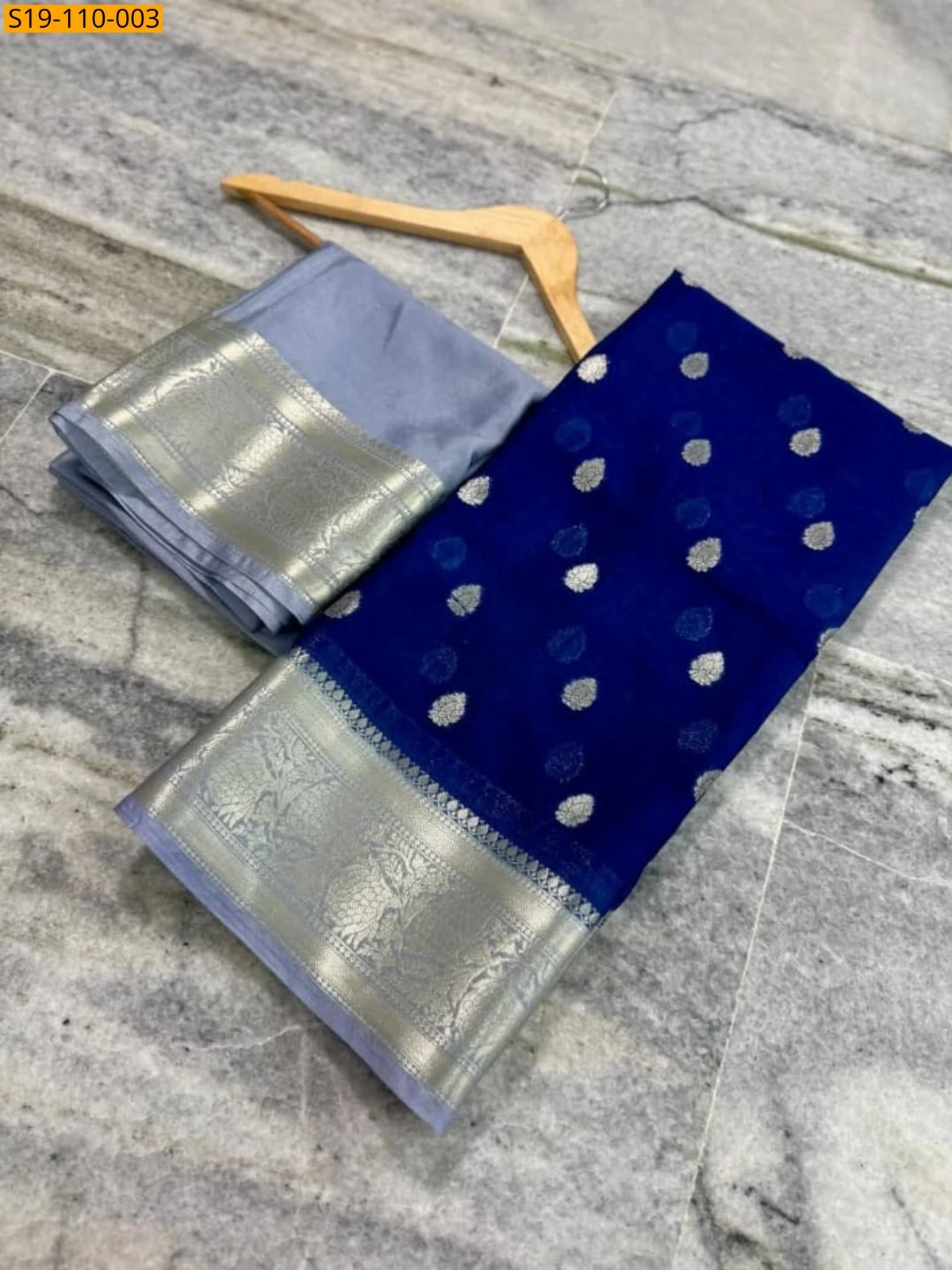 Navy Fancy Banarasi Warm Silk  saree