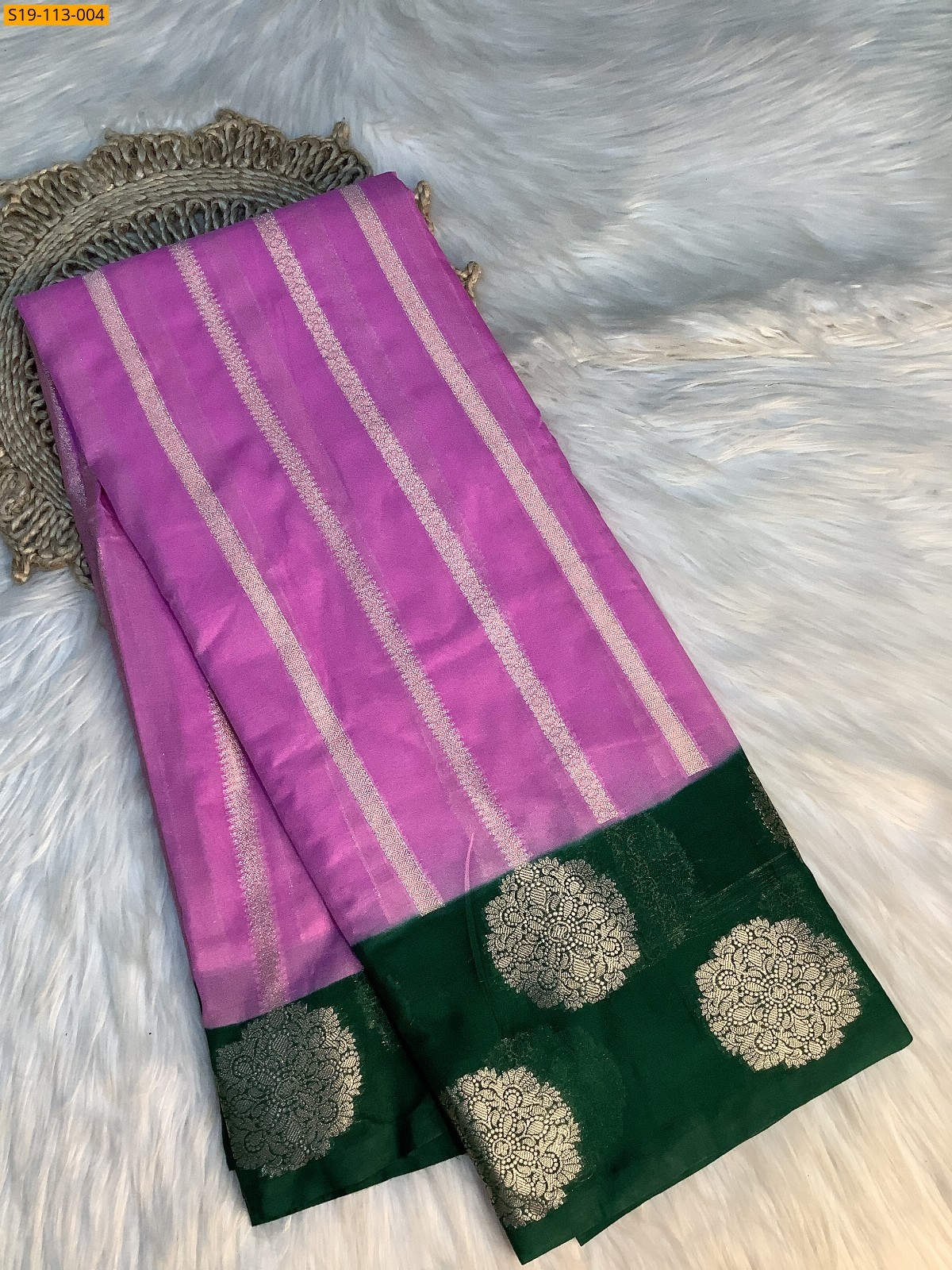 Lavendar Banarasi dupion silk saree