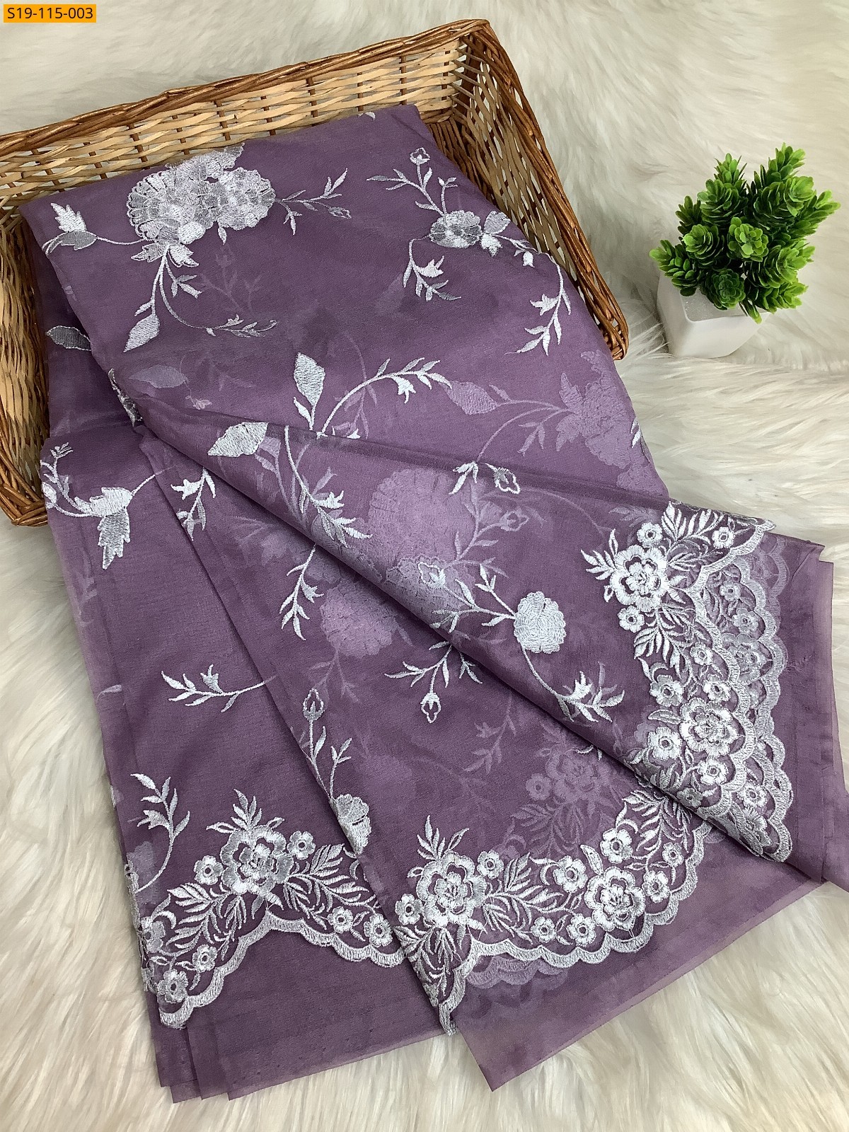 Grey Fancy banarasi Organza saree
