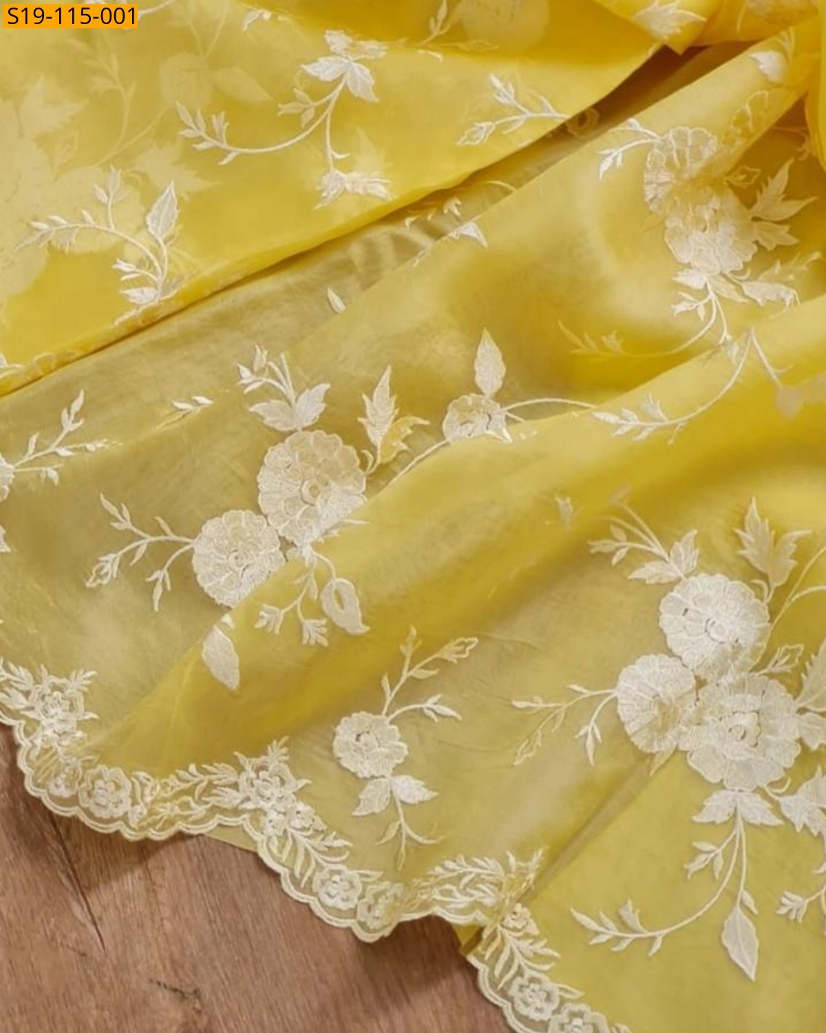 Yellow Fancy banarasi Organza saree
