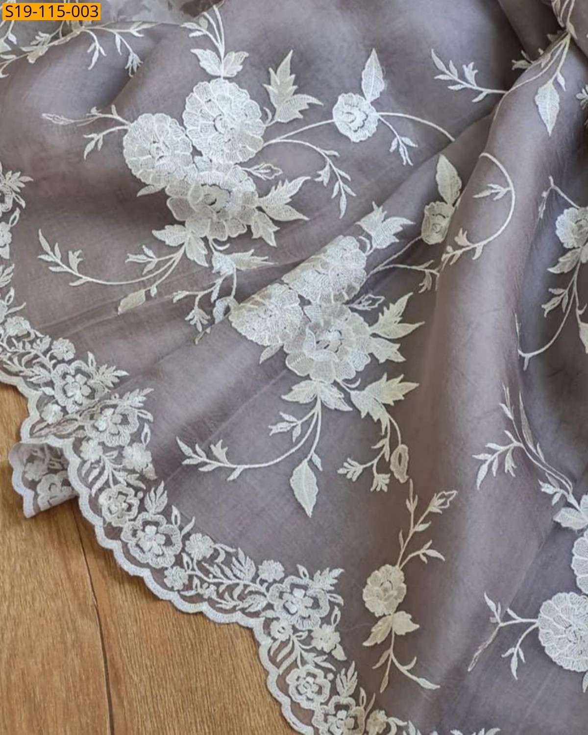 Gray Fancy banarasi Organza saree