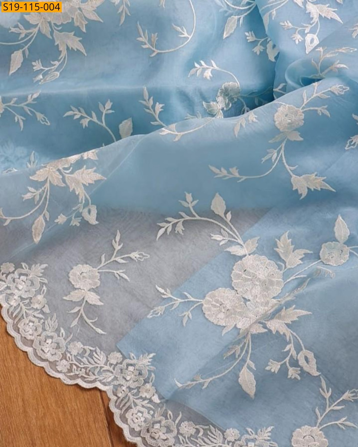 Sky blue Fancy banarasi Organza saree