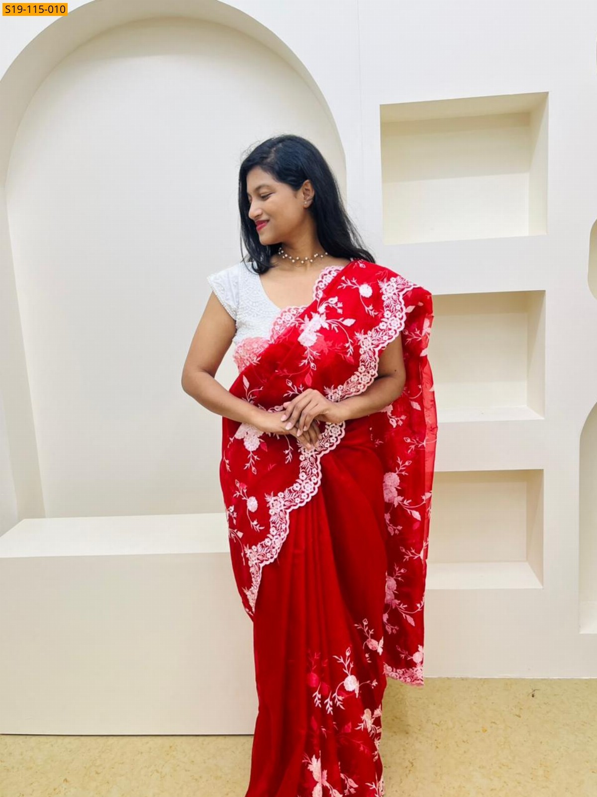 Red Fancy banarasi Organza saree