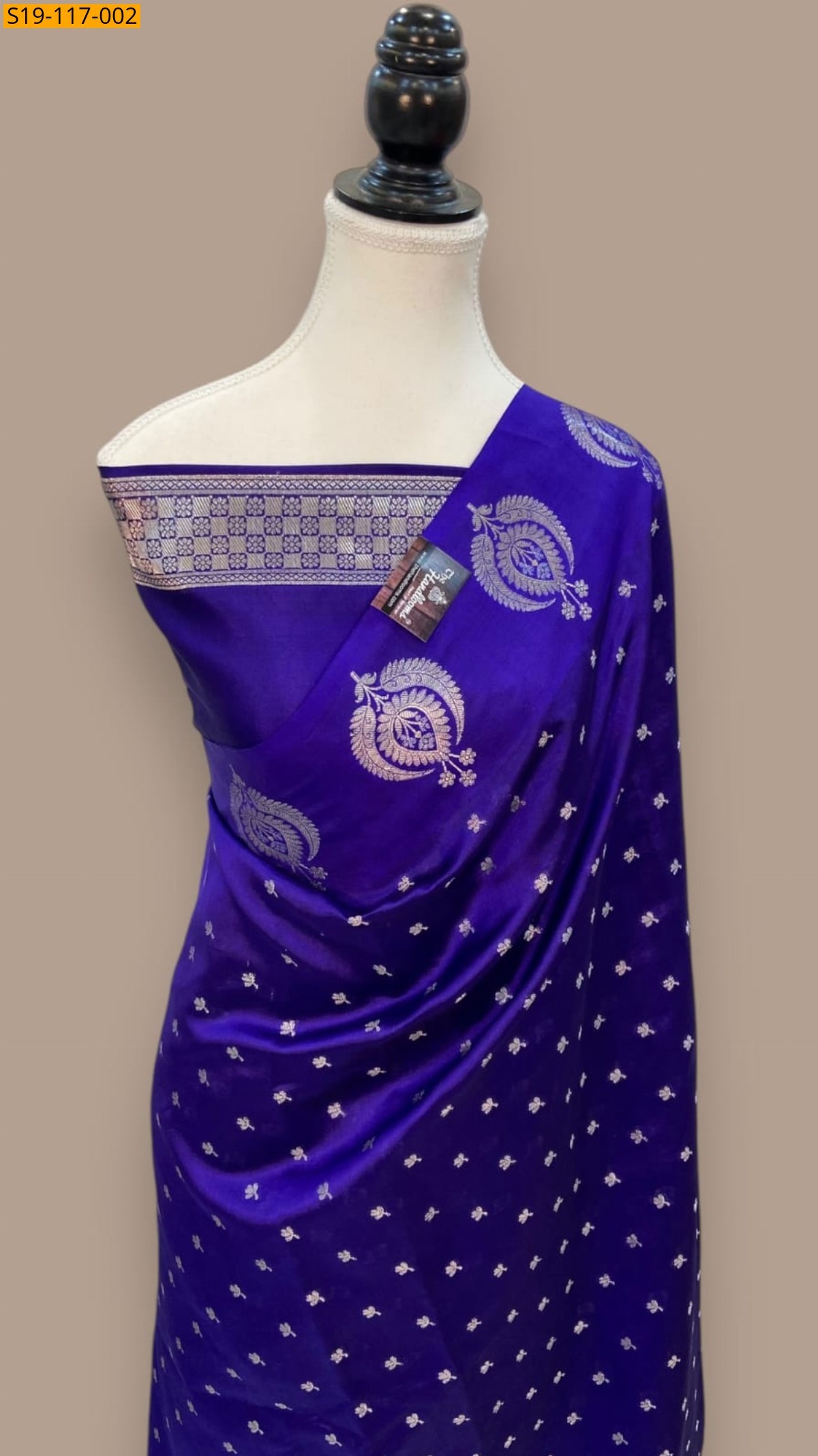 Blue Banarsi daibal soft silk saree