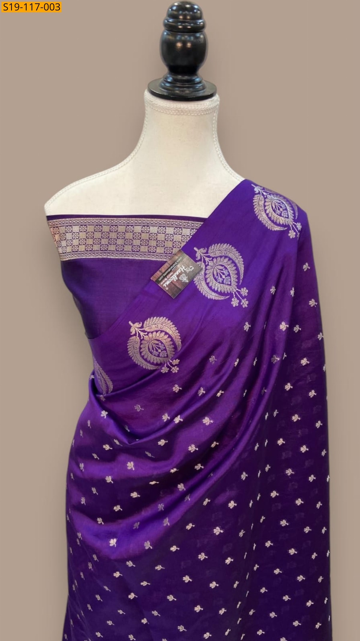 Violet Banarsi daibal soft silk saree