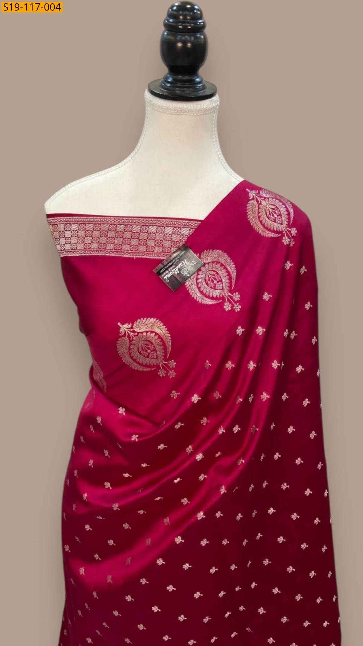 Pink Banarsi daibal soft silk saree