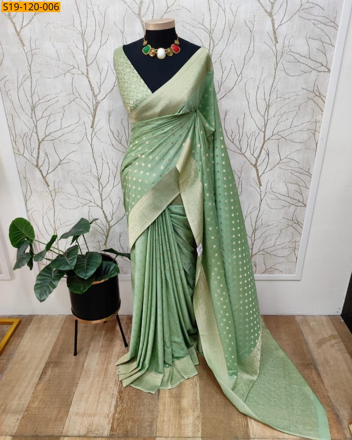 Green Dyble Warm Soft Silk saree