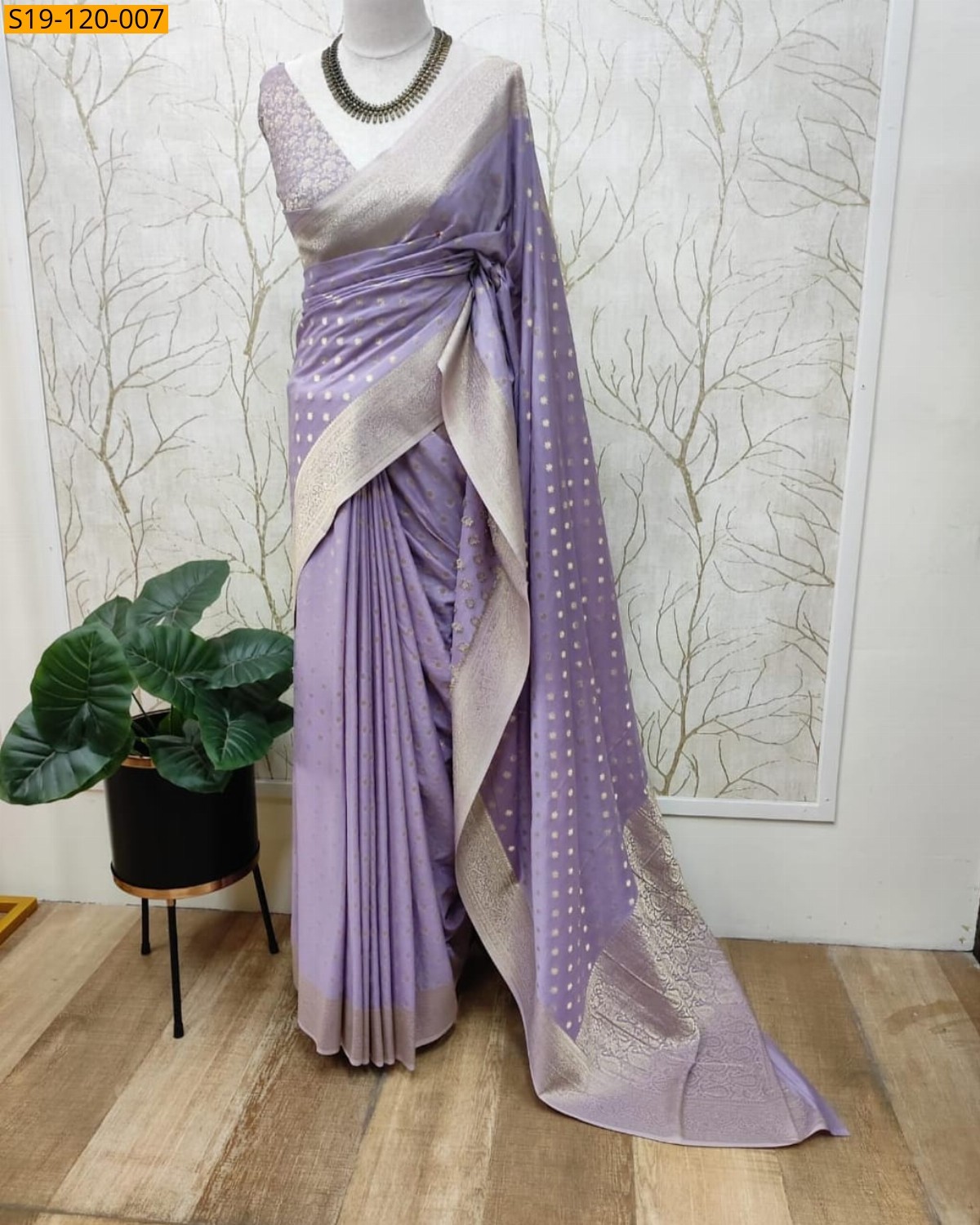 Lavender Dyble Warm Soft Silk saree