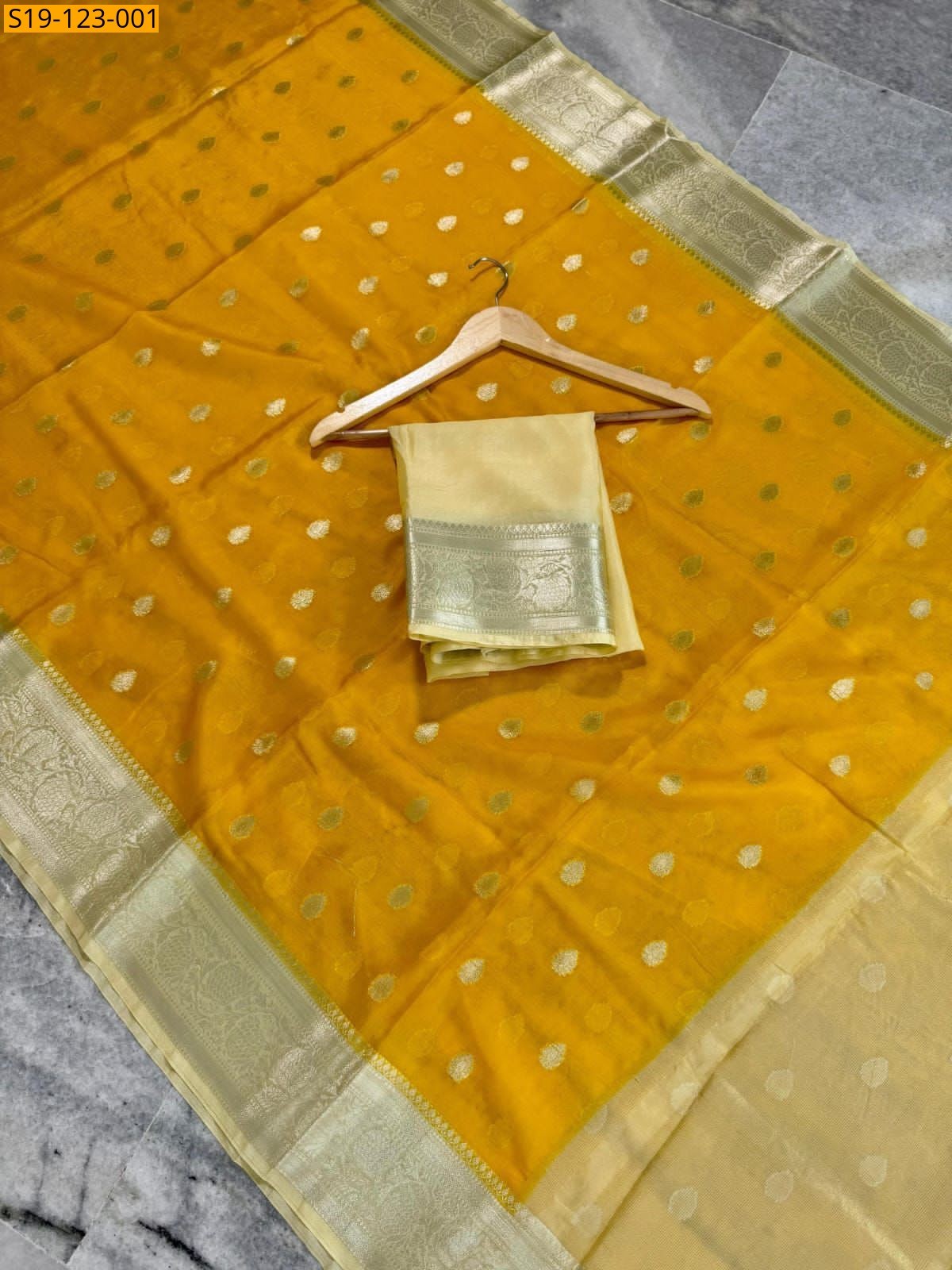 Yellow Fancy Soft silk banarasi saree