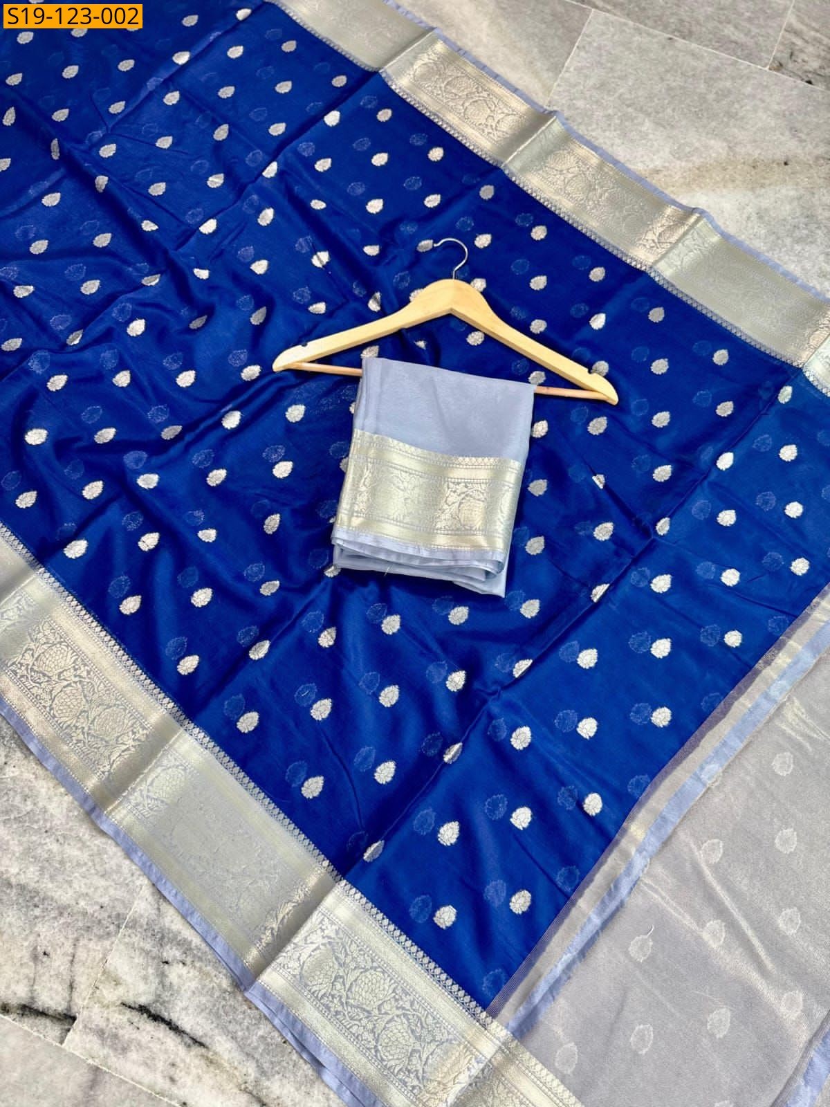 Blue Fancy Soft silk banarasi saree