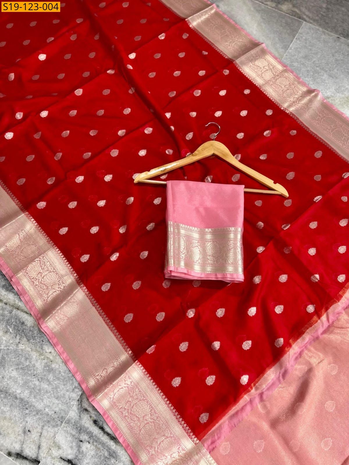Red Fancy Soft silk banarasi saree