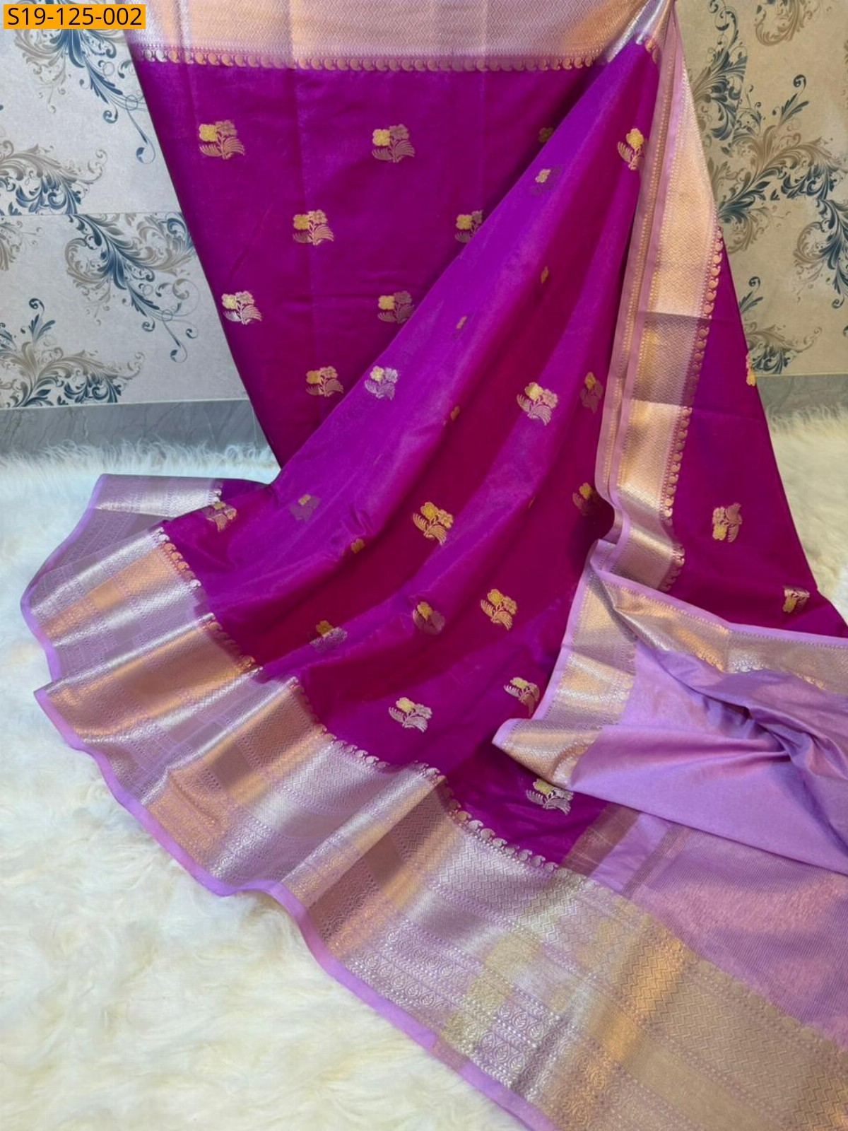 Pink Banarasi raw mango silk saree