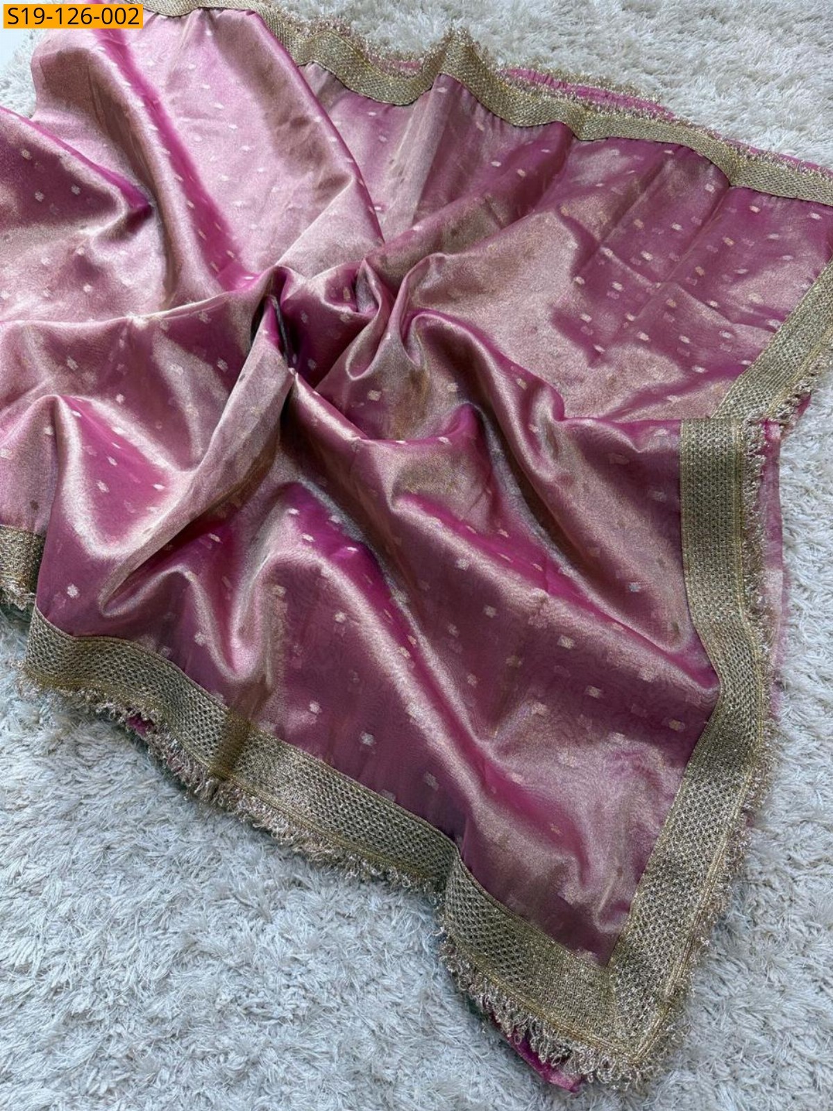 Pink Fancy Tissue soft silk banarasi saree