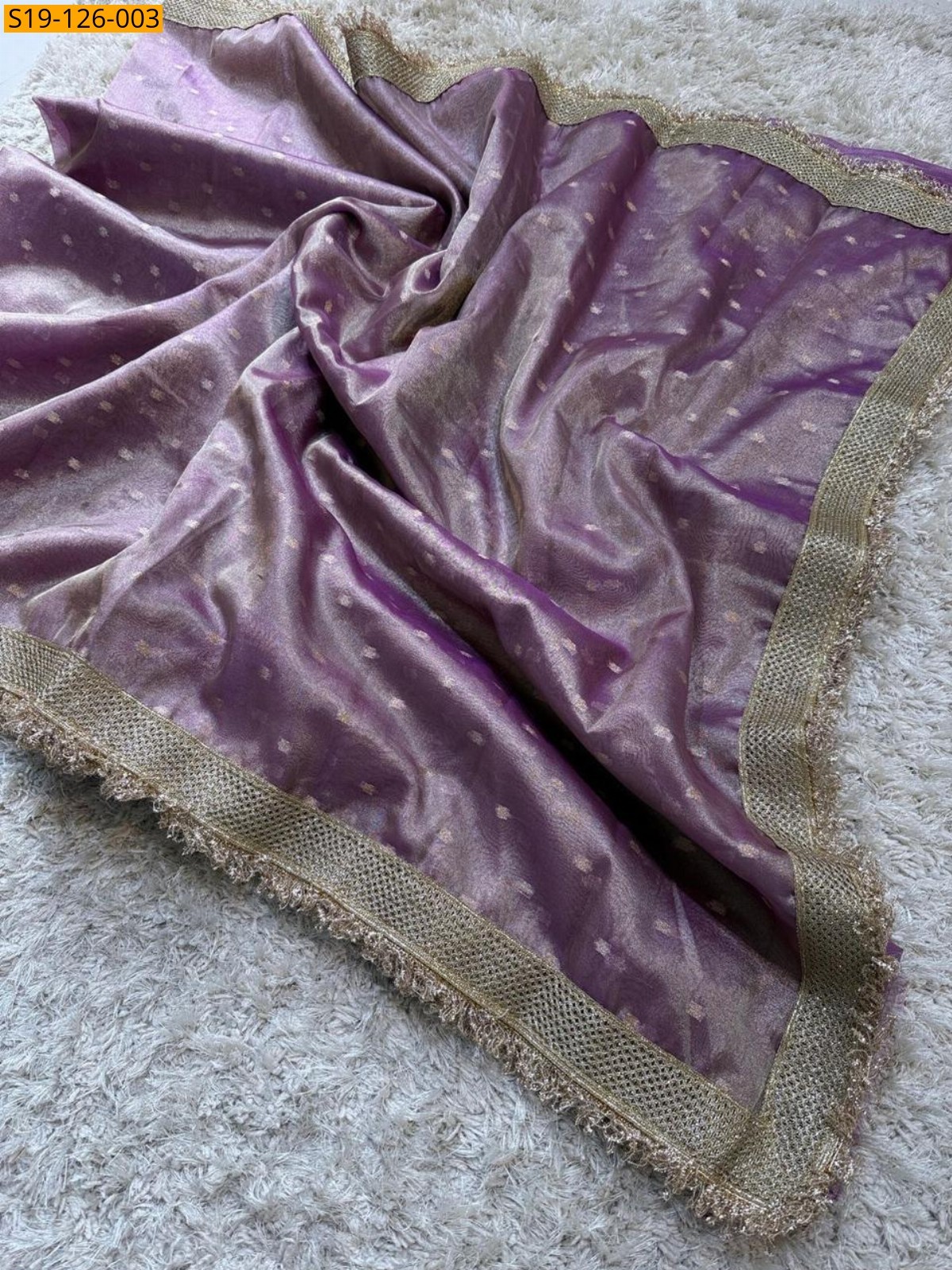 Lavender Fancy Tissue soft silk banarasi saree