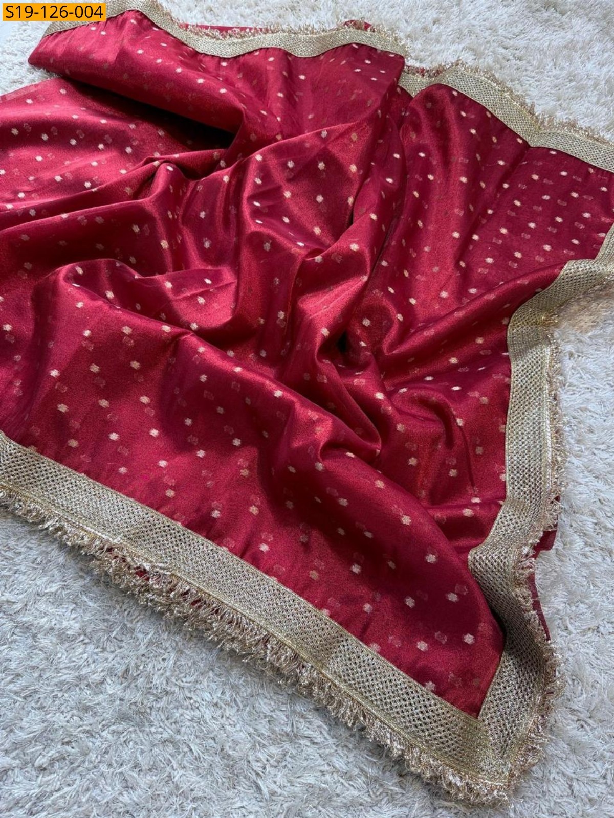 Red Fancy Tissue soft silk banarasi saree