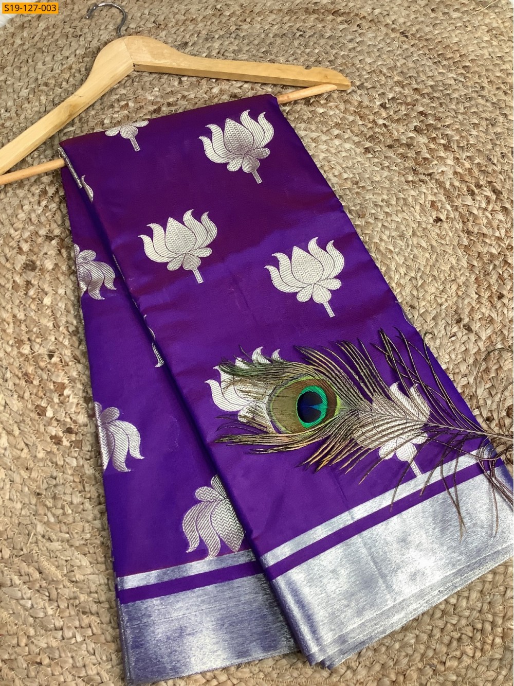 Purple Fancy Banarasi Semi Kataan Soft Silk saree Purple Fancy Banarasi Semi Kataan Soft Silk saree