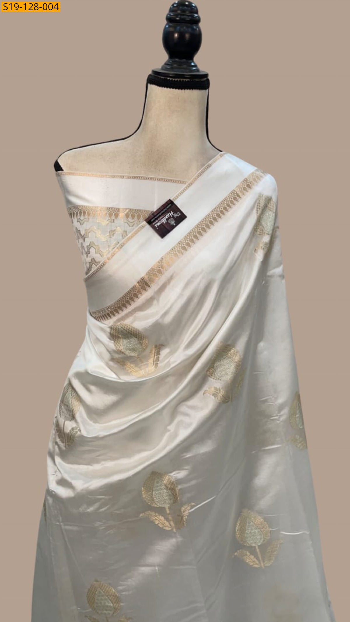 White Fancy Raw Mango Soft silk Banarsi Saree