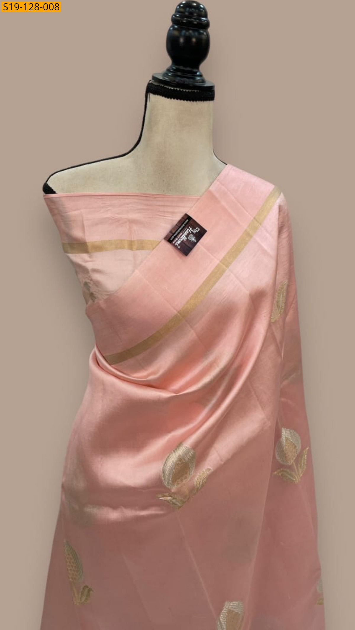 Sandal Fancy Raw Mango Soft silk Banarsi Saree