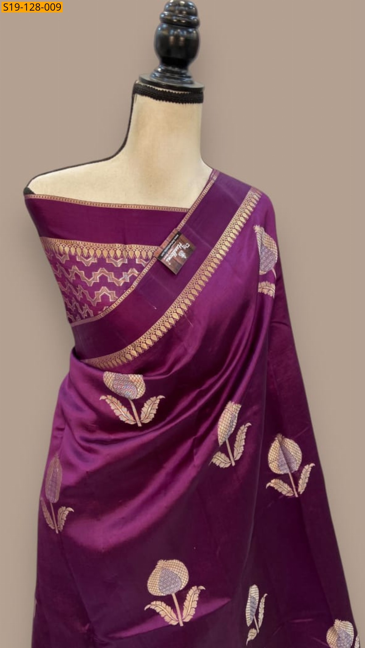 Purple Fancy Raw Mango Soft silk Banarsi Saree