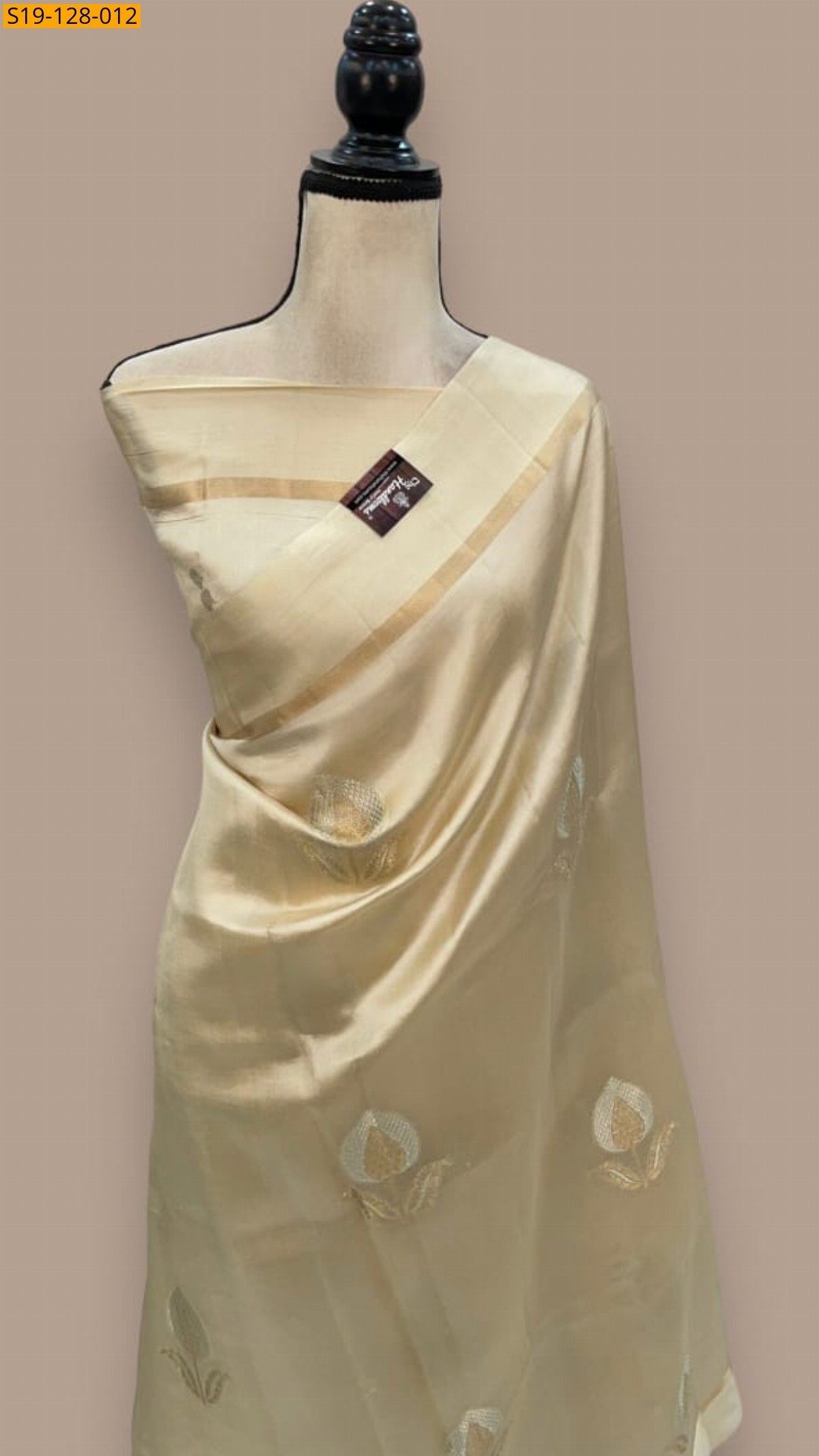 Half white Fancy Raw Mango Soft silk Banarsi Saree